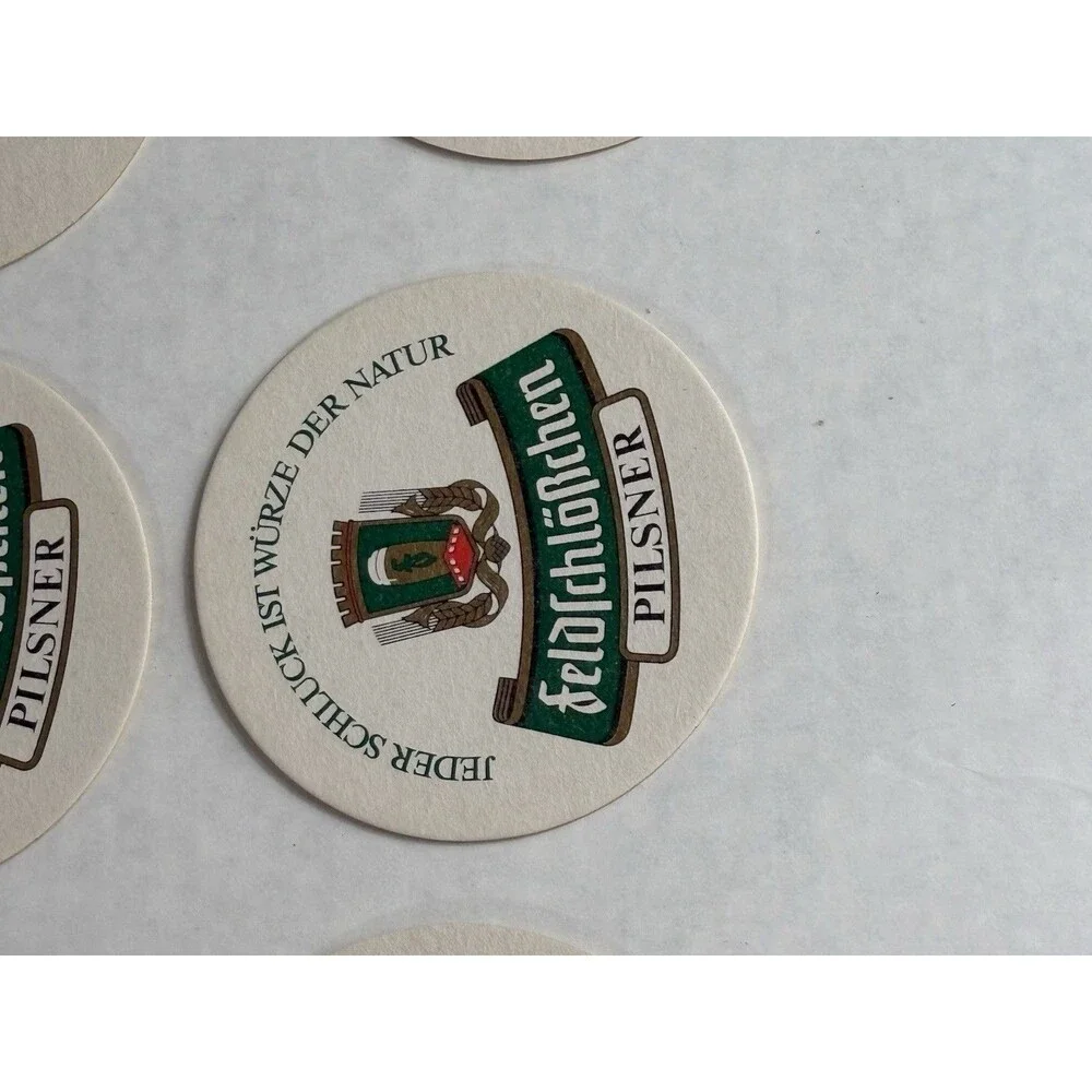 20 Vintage 1986 Feldschlosschen Pilsner German Beer Coasters Party ’86